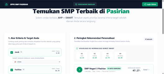 Web Rekomendasi SMP Pasirian